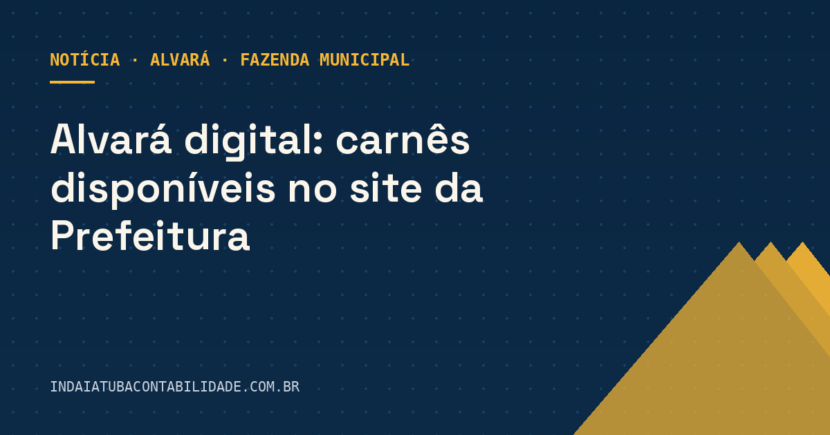 Alvará digital: carnês disponíveis no site da Prefeitura