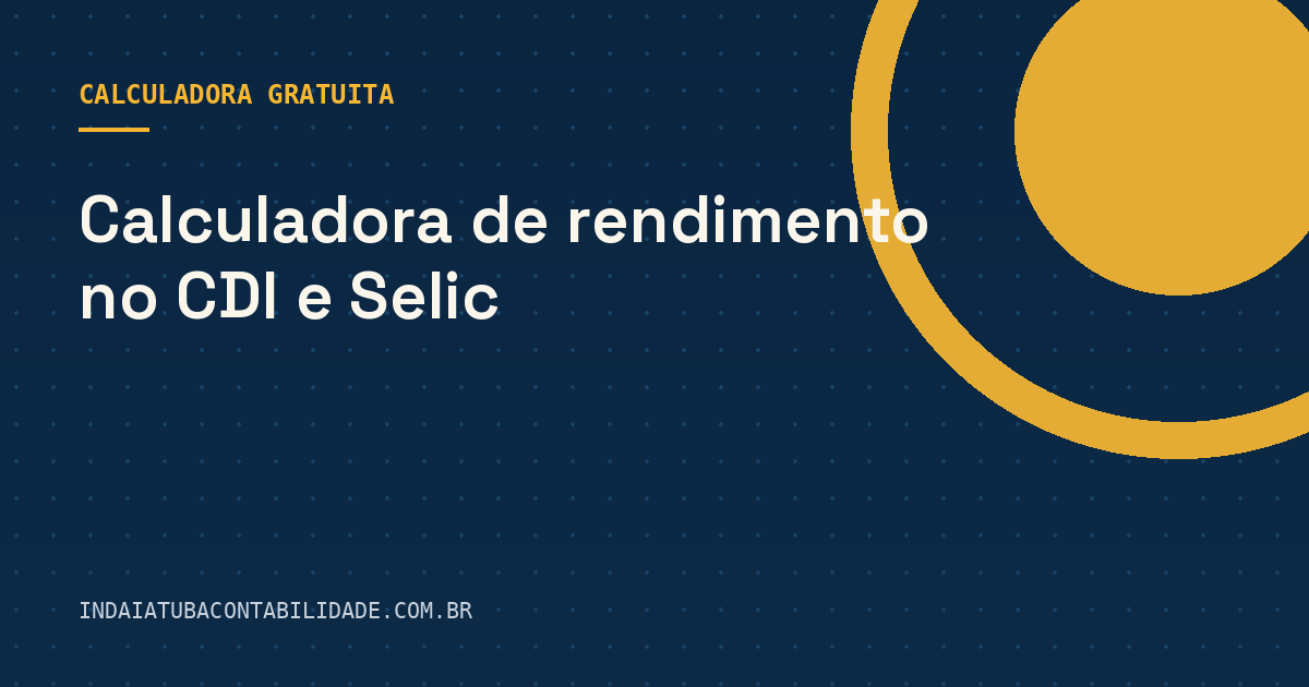 Rendimento no CDI/Selic