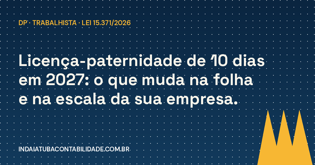 Licença-paternidade de 10 dias em 2027: o que muda