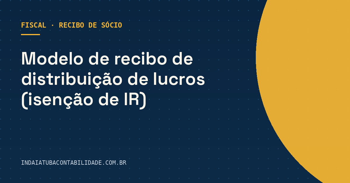 Modelo de recibo de distribuição de lucros (isenção de IR)