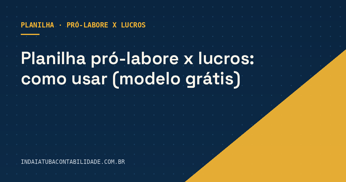 Planilha pró-labore x lucros: como usar (modelo grátis)