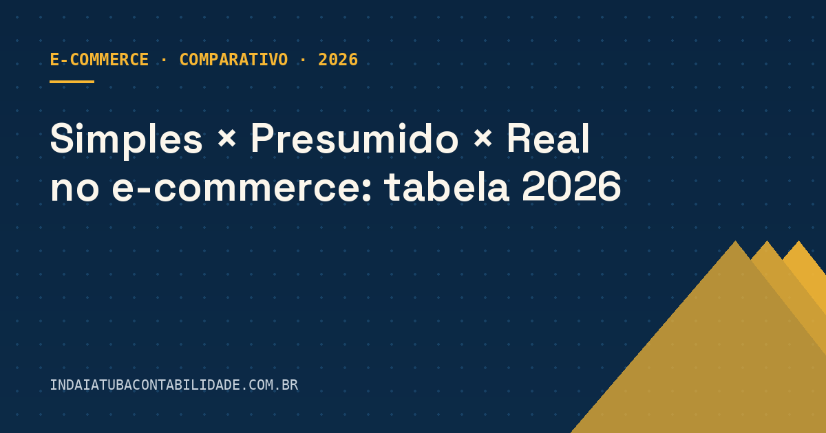 Simples × Presumido × Real no e-commerce: tabela 2026
